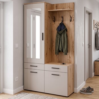 Předsíňová sestava PAVLA dub artisan/kašmírová 1