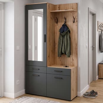 Předsíňová sestava PAVLA dub artisan/antracitová 1