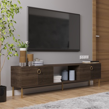 TV stolek PAYE ořech/zlatá 3