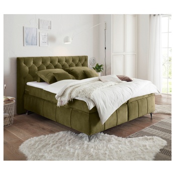 Postel boxspring PEMBROKE 8 olivová, 180x200 cm 1