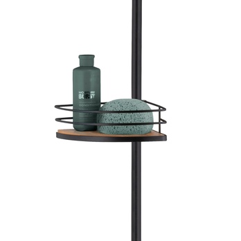 Teleskopická rohová police PENNY černá/bambus 5