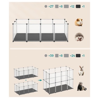 Ohrádka pro domácí zvířata PETS průhledná/černá, tvrzený plast 3