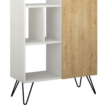 Regál/knihovna PICADILLY bílá/dub 2