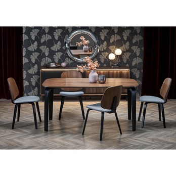 Jídelní stůl PIDRU ořech/černá 1