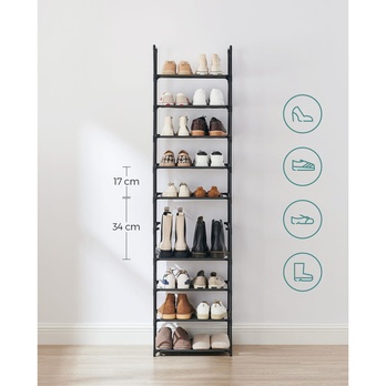 Policový botník PIER 3 černá, šířka 45 cm 3