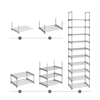 Policový botník PIER 4 šedá 2