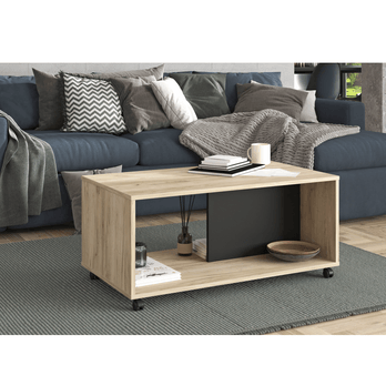 Konferenční stolek PIERCE dub šedý/černá 1