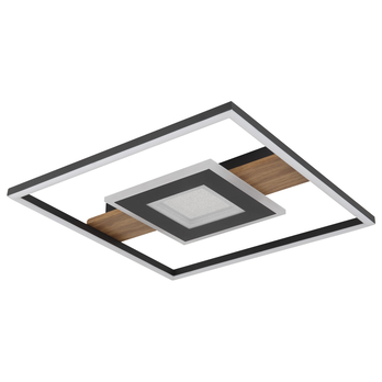 Stropní LED svítidlo PIKARA 3 černá/dřevo 2