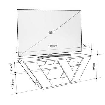 TV stolek PIPRALLA bílý mramor 5