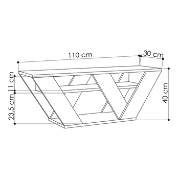 TV stolek PIPRALLA bílý mramor 6