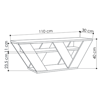 TV stolek PIPRALLA mocca 2