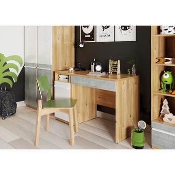 Psací stůl PLANO 06 dub nash/bílá/beton 5