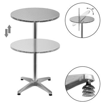 Barový stůl PLATE stříbrná 1