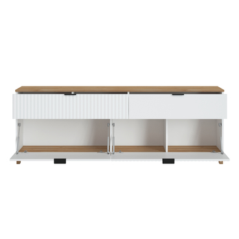 Komoda  PLISSEE PLIF02 alpská bílá/dub grandson 1