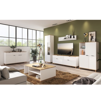 Skříň PLISSEE PLIK04 alpská bílá/dub grandson 1