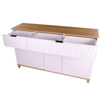 Komoda PLISSEE PLIK05 alpská bílá/dub grandson 5