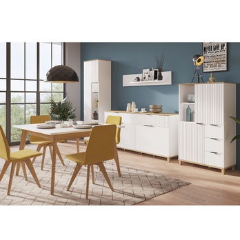 Komoda PLISSEE PLIK06 alpská bílá/dub grandson 1