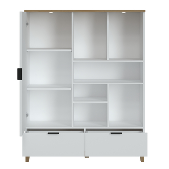 Komoda PLISSEE PLIR01 alpská bílá/dub grandson 1