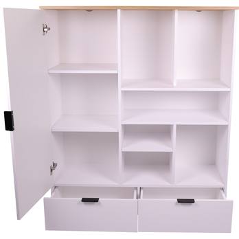 Komoda PLISSEE PLIR01 alpská bílá/dub grandson 2