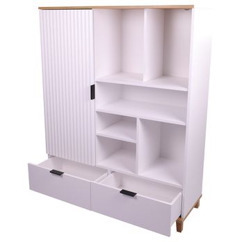 Komoda PLISSEE PLIR01 alpská bílá/dub grandson 3