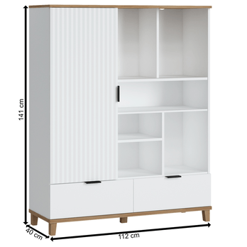 Komoda PLISSEE PLIR01 alpská bílá/dub grandson 7