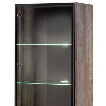 Vitrína PLONK staré dřevo/černá 3