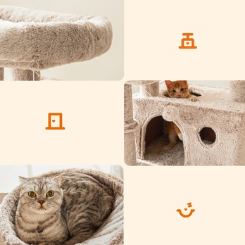 Kočičí škrabadlo PLUSH světle hnědá 3