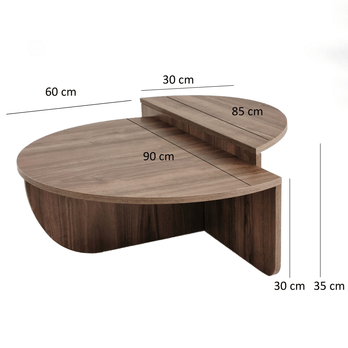 Konferenční stolek PODIUM ořech, set 2 ks 2