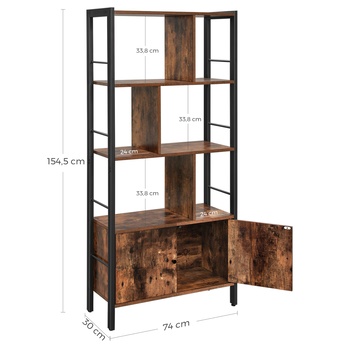 Knihovna POITIER II černá/hnědá 9