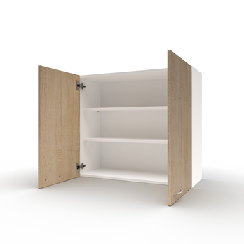 Závěsná horní skříňka POLAR II dub sonoma/bílá, šířka 80 cm 2
