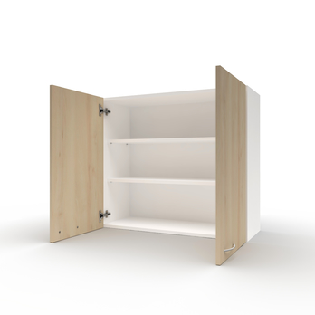 Závěsná horní skříňka POLAR II buk/bílá, šířka 80 cm 2
