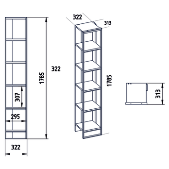 Regál na knihy  POLKA bílý mramor/zlatá 2