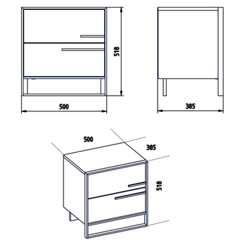 Noční stolek POLKA bílý mramor/zlatá 3