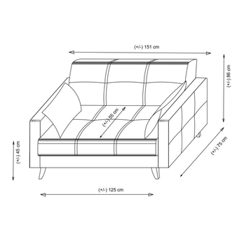 Pohovka  POLYA tmavě šedá 6