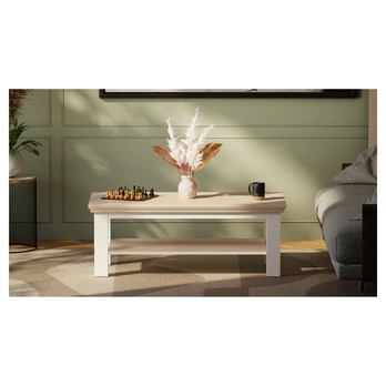 Konferenční stolek PONTYPOOL bílá/dub riva, šířka 116 cm 3