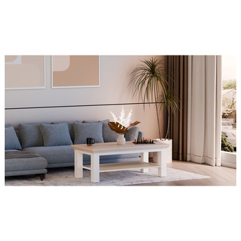 Konferenční stolek PONTYPOOL bílá/dub riva, šířka 116 cm 4