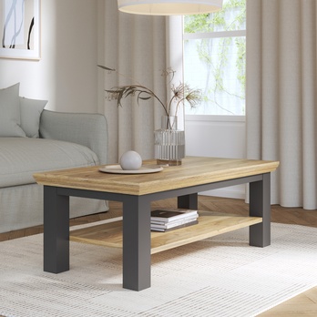 Konferenční stolek PONTYPOOL šedá/dub mauvella, šířka 116 cm 1