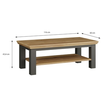 Konferenční stolek PONTYPOOL šedá/dub mauvella, šířka 116 cm 6