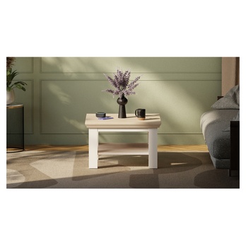 Konferenční stolek PONTYPOOL bílá/dub riva, šířka 70 cm 3