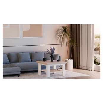 Konferenční stolek PONTYPOOL bílá/dub riva, šířka 70 cm 4