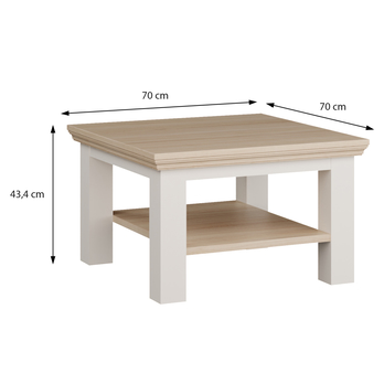 Konferenční stolek PONTYPOOL bílá/dub riva, šířka 70 cm 6