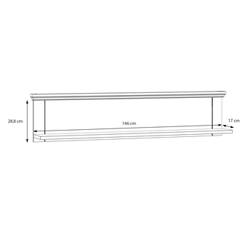 Nástěnná police PONTYPOOL bílá/dub riva 3