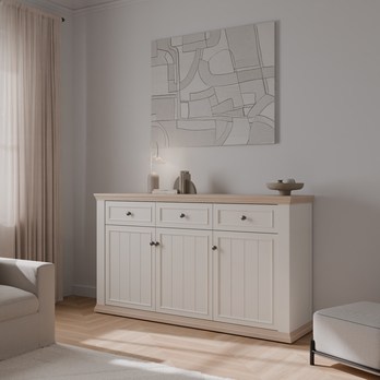 Komoda PONTYPOOL bílá/dub riva 1