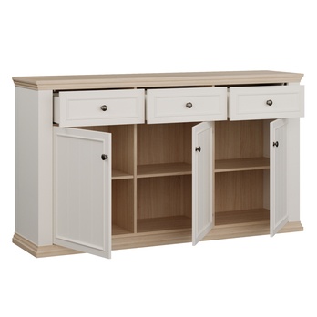 Komoda PONTYPOOL bílá/dub riva 2