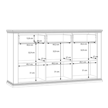 Komoda PONTYPOOL bílá/dub riva 7