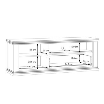 TV komoda PONTYPOOL bílá/dub riva, šířka 150 cm 7