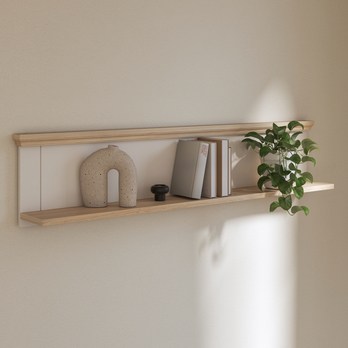 Nástěnná police PONTYPOOL bílá/dub riva 1