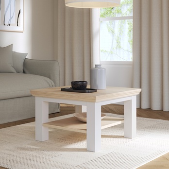 Konferenční stolek PONTYPOOL bílá/dub riva, šířka 70 cm 1