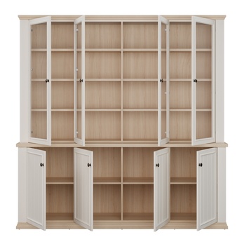 Knihovna PONTYPOOL bílá/dub riva 3