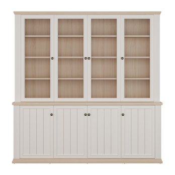 Knihovna PONTYPOOL bílá/dub riva 4